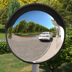 Patio Convex Traffic Mirror Black 23.6 " Polycarbonate