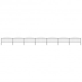 Patio Fence with Spear Top Steel 39.0 ' Black (7x144940...