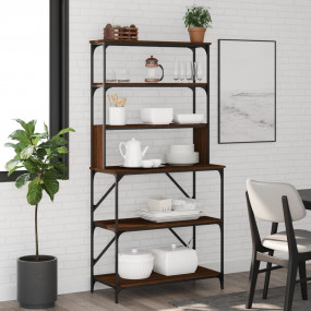 Baker's Rack 6-Tier Brown Oak 35.4x15.7x70.9" Engineere...