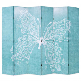 Folding Room Divider 89.8x66.9" Butterfly Blue