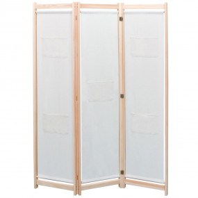 3-Panel Room Divider Cream 47.2x66.9x1.6" Fabric