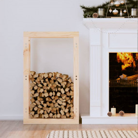 Firewood Rack 23.6x9.8x39.4" Solid Wood Pine