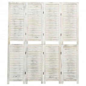 4-Panel Room Divider Antique White 55.1x65.0" Wood