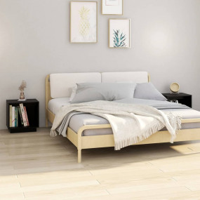 Bedside Cabinets 2 pcs Black 15.7x11.8x15.7" Solid Wood...