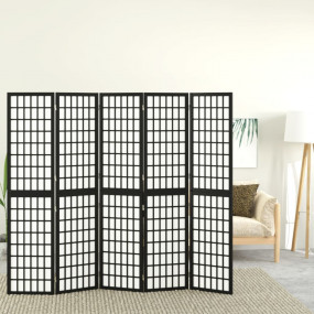 Folding 5-Panel Room Divider Japanese Style 78.7x66.9" ...