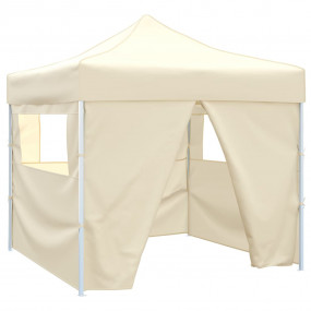 Cream Foldable Tent 9.8'x9.8' with 4 Walls