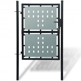 Black Single Door Fence Gate 39.4"x78.7"