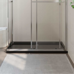 Rectangular ABS Shower Base Tray Black 27.6"x47.2"