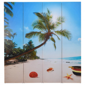 Folding Room Divider 63"x66.9" Beach