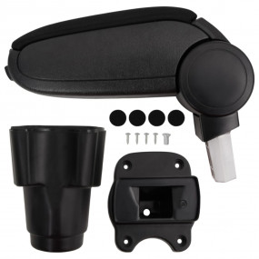 Car Armrest Black 4.7"x13"x(13.4"-19.7") ABS