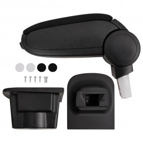 Car Armrest Black 6.3"x13.8"x(11.8"-19.3") ABS