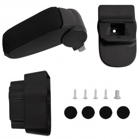 Car Armrest Black 4.7"x14.6"x(12.2"-18.9") ABS