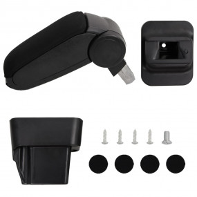 Car Armrest Black 5.1"x13.4"x(13"-18.1") ABS