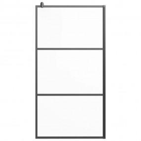 Walk-in Shower Wall 39.4"x76.8" Frosted ESG Glass Black