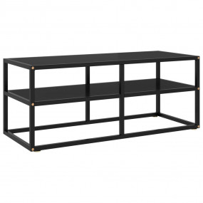TV Stand Black with Black Glass 39.4"x15.7"x15.7"