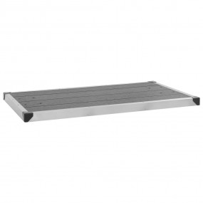 Outdoor Shower Tray WPC Stainless Steel 43.3"x24.4" Gra...