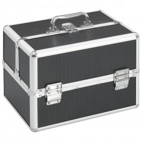 Make-up Case 8.7"x11.8"x8.3" Black Aluminum
