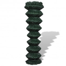 Chain Link Fence Steel 4.9'x49.2' Green