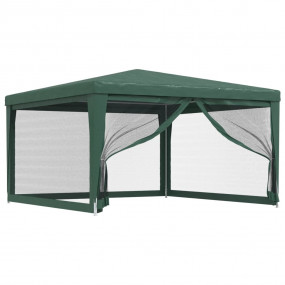 Party Tent with 4 Mesh Sidewalls Green 13.1'x13.1' HDPE