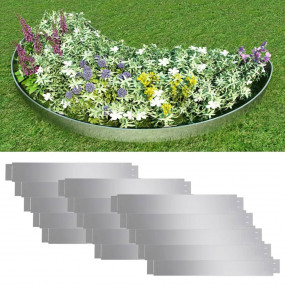 Set of 15 Flexible Lawn Fence Galvanized Steel 39.4" x ...