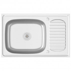 Kitchen Sink with Drainer Set Silver 31.5"x19.7"x6.1" S...