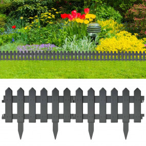 Lawn Edgings 25 pcs Anthracite 32.8' PP