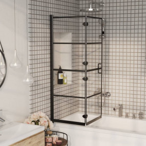 Folding Shower Enclosure ESG 39.4"x55.1" Black