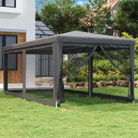 Party Tent with 6 Mesh Sidewalls Anthracite 9.8'x19.7' ...