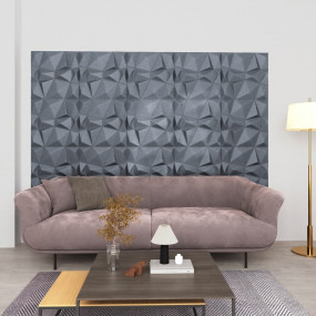3D Wall Panels 12 pcs 19.7"x19.7" Diamond Gray 32.3 ft