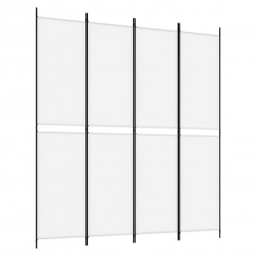 4-Panel Room Divider White 78.7"x86.6" Fabric