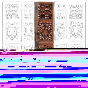 Hand Carved 5-Panel Room Divider Brown 78.7"x65" Solid ...