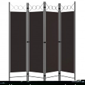 4-Panel Room Divider Brown 63"x70.9"