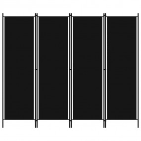 4-Panel Room Divider Black 78.7"x70.9"