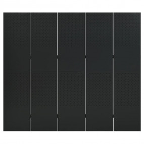 5-Panel Room Divider Black 78.7"x70.9" Steel