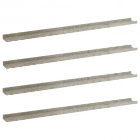 Wall Shelves 4 pcs Concrete Gray 45.3"x3.5"x1.2"