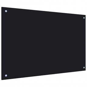 Kitchen Backsplash Black 35.4"x23.6" Tempered Glass