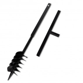 Ground Drill Handle Auger Bit 4.72" Black Double Spiral...