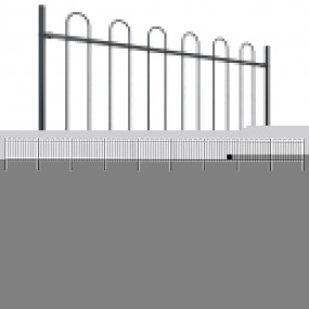 Garden Fence with Hoop Top Steel 50.2' Black