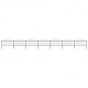 Garden Fence with Spear Top Steel 39' Black