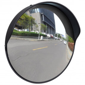 Convex Traffic Mirror PC Plastic Black 12" Outdoor