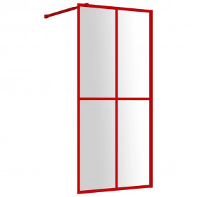 Walk-in Shower Wall with Clear ESG Glass Red 31.5"x76.8...