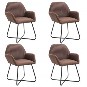 Dining Chairs 4 pcs Brown Fabric