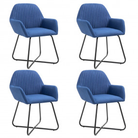 Dining Chairs 4 pcs Blue Fabric