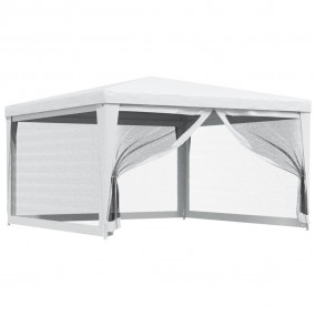 Party Tent with 4 Mesh Sidewalls 13.1'x13.1' White