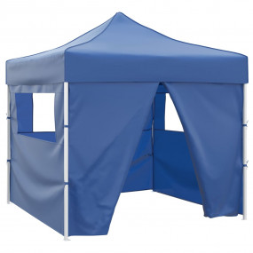Blue Foldable Tent 9.8 x 9.8' with 4 Walls