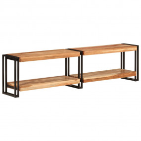 TV Stand 63"x11.8"x15.7" Solid Wood Acacia