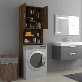 Washing Machine Cabinet Brown Oak 25.2"x10"x74.8"