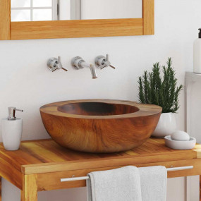 Basin Solid Teak 17.7"