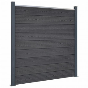 Fence Panel Set Gray 70.9"x73.2" WPC
