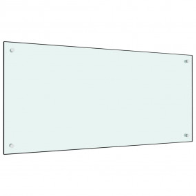 Kitchen Backsplash White 39.4"x19.7" Tempered Glass